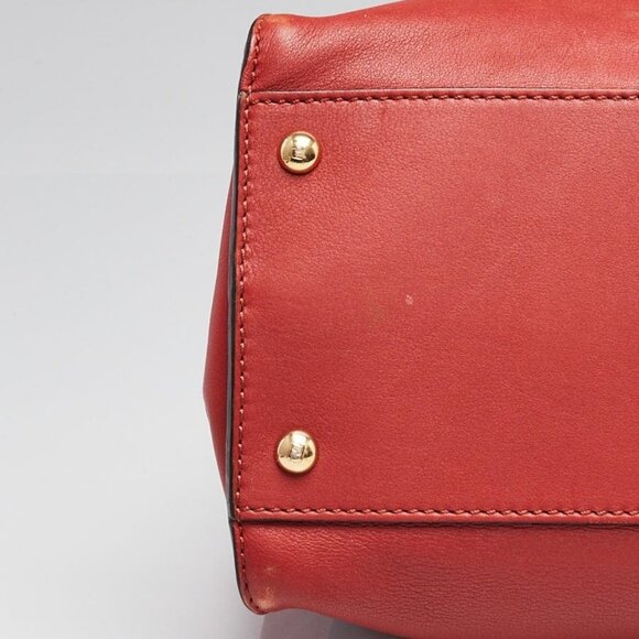 Fendi Red Leather Large Peekaboo Satchel Bag 8BN210 - Picture 5 of 10